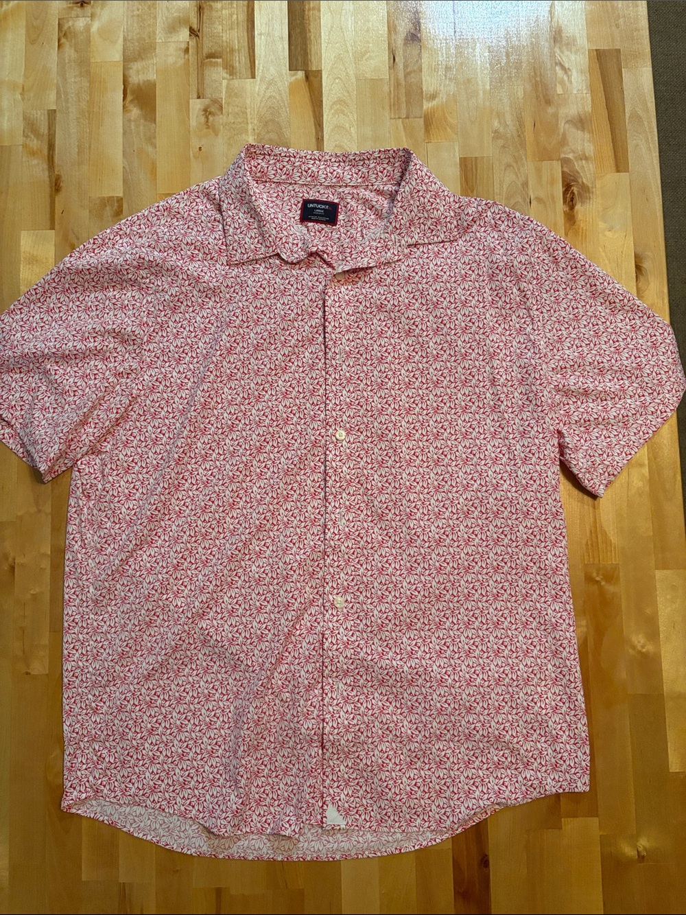 Untuckit Red Floral Short-Sleeve Button-Up Shirt